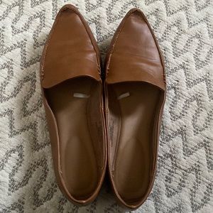 Tan leather flats